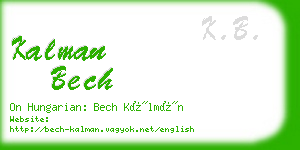 kalman bech business card